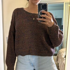 Multicolor open back sweater